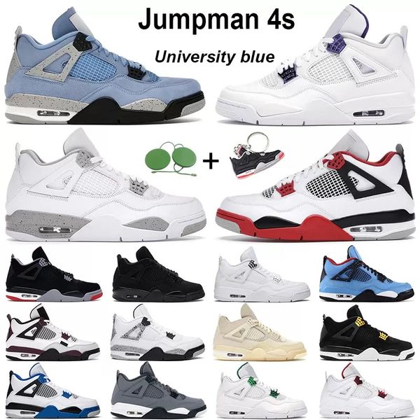 

mens basketball shoes 4s jumpman 4 pure money black cat bred metallic purple red green white cement loyal blue men sports sneakers