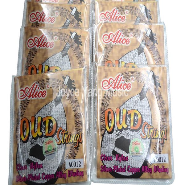 

10 sets of alice aod-10/11/12 oud strings clear nylon silver-plated copper alloy wound 10-11-12 string wholes184o