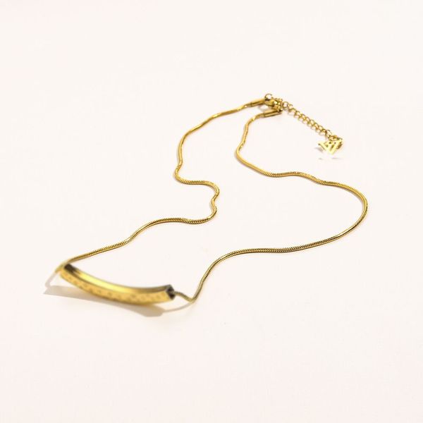 

never fading 14k gold plated luxury brand designer pendants necklaces stainless steel letter choker pendant necklace snake chain jewelry acc, Silver