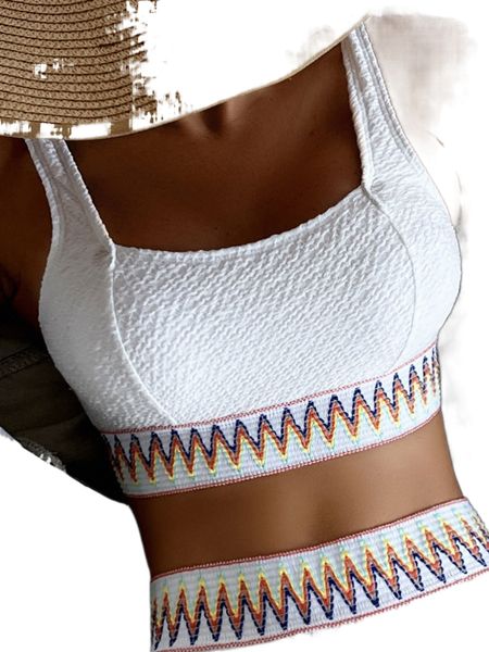 

chevron tape bikini n3ns#, White;black