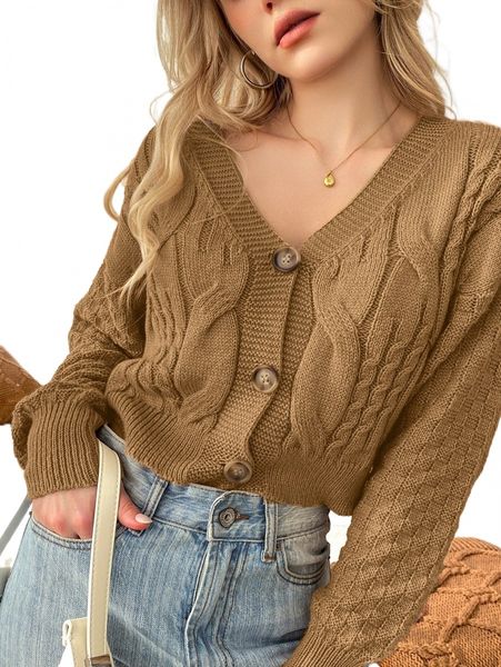 

cable knit drop shoulder cardigan s7ld#, White;black