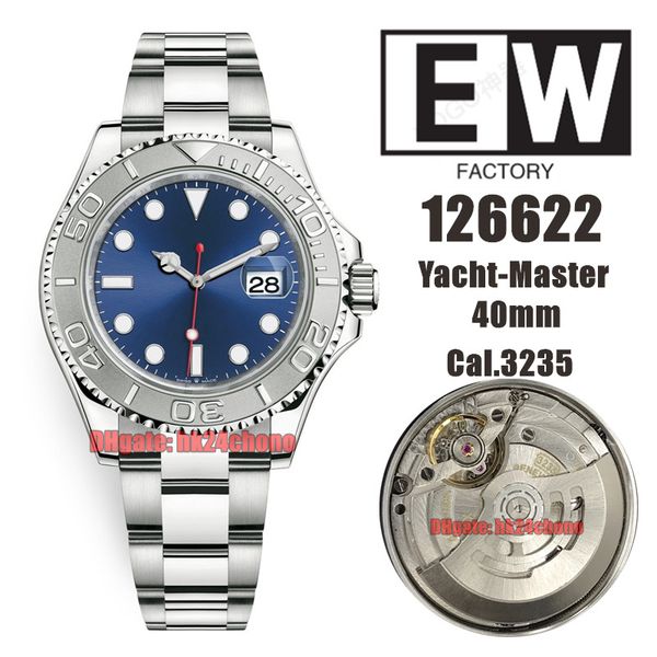 

ewf watches 126622 40mm 904l ss cal.3235 automatic mens watch blue dial stainless steel bracelet gents wristwatches, Slivery;brown