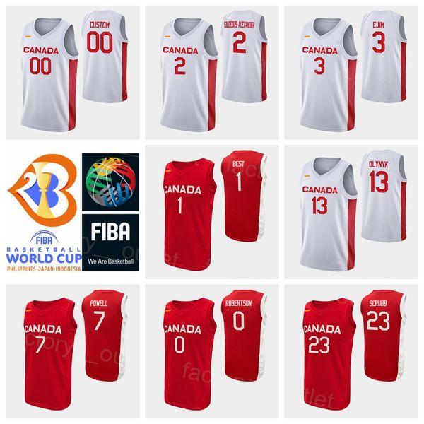 

printed 2023 fiba world cup canada basketball 13 kelly olynyk jersey 7 dwight powell 4 nickeil alexander-walker 7 kyle alexander 23 phil scr, Black
