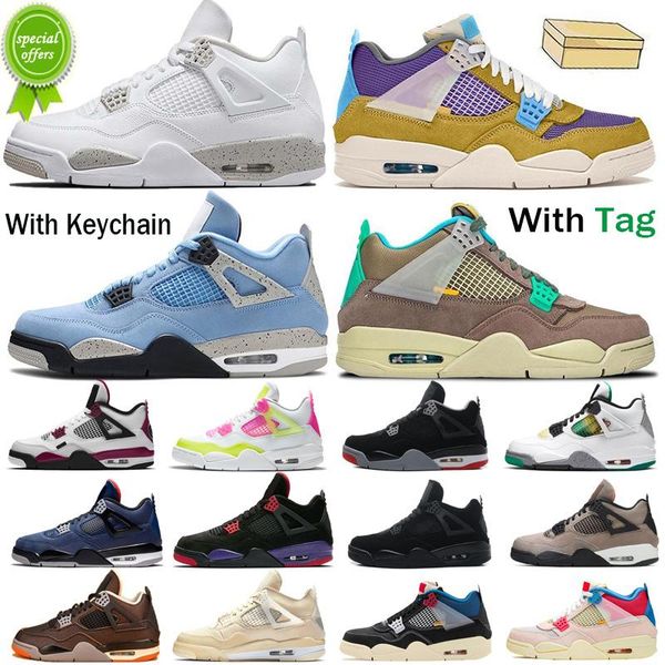 

2022 2021 with box 4 4s men basketball shoes jumpman guava ice desert moss taupe haze sail white oreo university blue trainers sneakers, Black