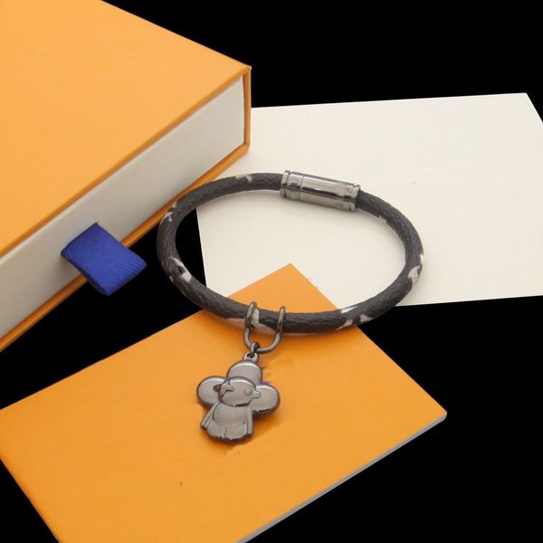 

fashion classic bracelets brown brand luxury designer leather bracelet for women men bangle charm bracelets, Golden;silver