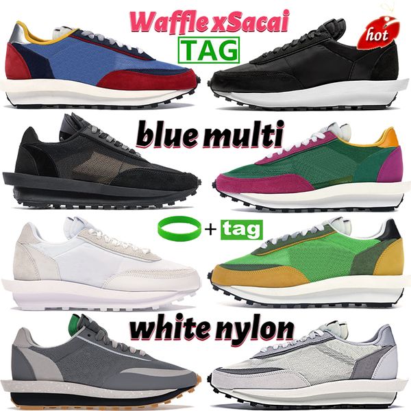 

waffle xsacai running shoes men women sneakers sf fragment blue void grey pine green black nylon green multi summit white lx metallic