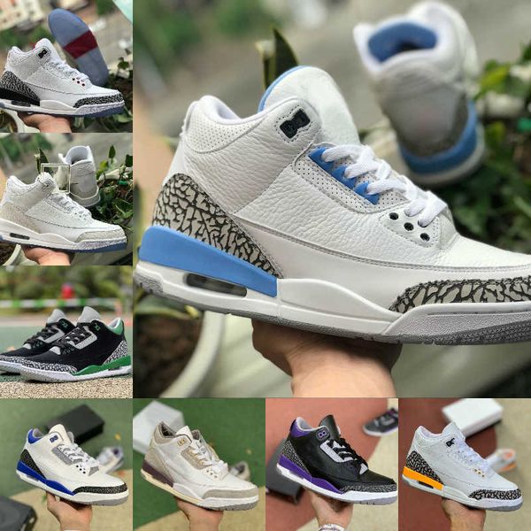 

jumpman racer blue 3 3s basketball shoes mens jorden cool grey unc throw line black cement pure white pine green court purple varsity royal