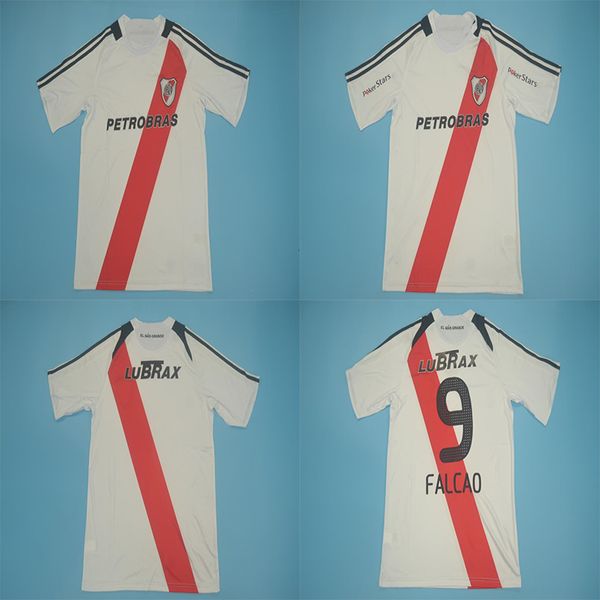 

08 09 10 retro soccer jerseys vintage jersey river plate falcao gallardo home for men shirt, Black;yellow