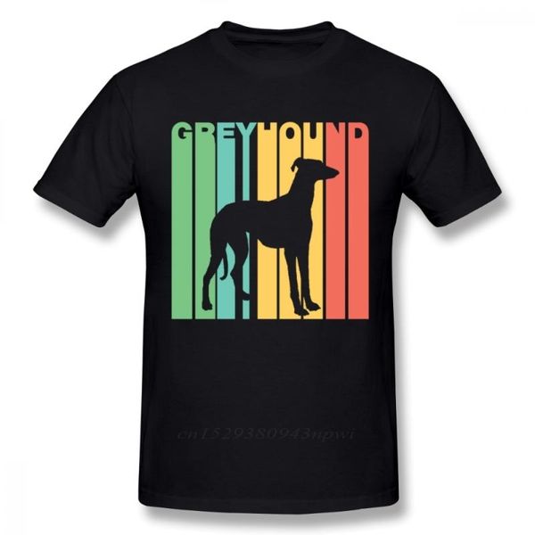 Herren T-Shirts Buntes Windhund-Hunde-T-Shirt für Männer Bild Custom Great Homme Tee High Street Vaporwave Modekleidung