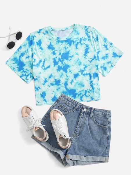 

plus tie dye tee u2e8#, Black