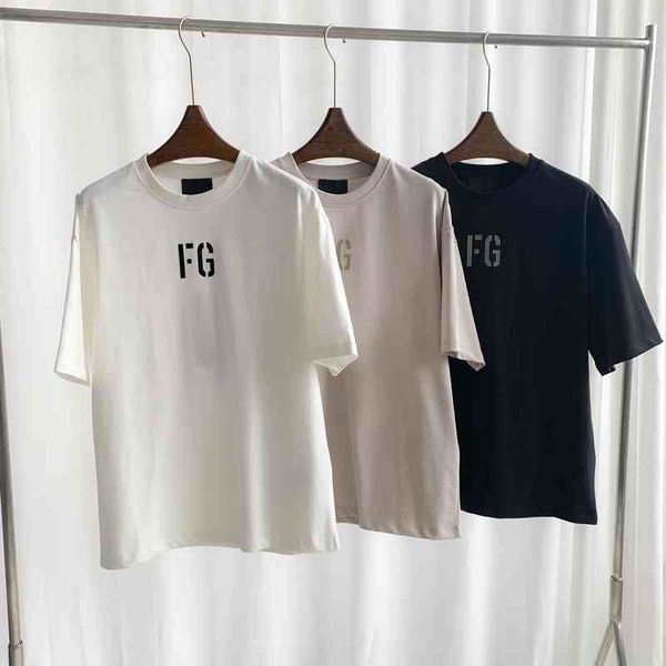 

correct sentials-s09fg cht flocking high street fashion br round neck t-shirteuropean american fashion all-match t-shirts for men and women, White
