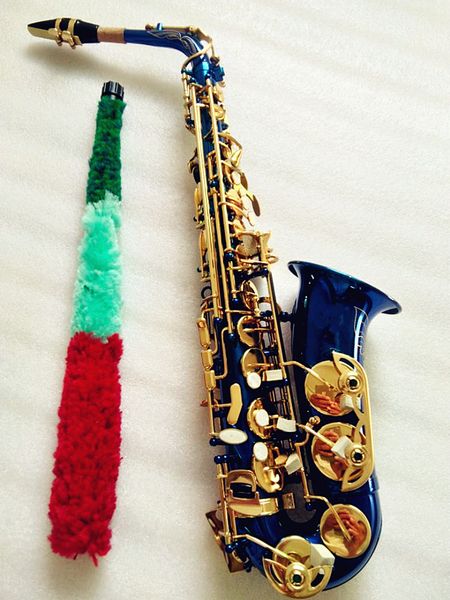 

new instrument alto saxophone blue saxophone alto mouthpiece and case free