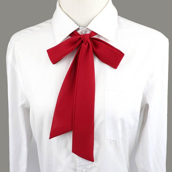 

chic diy chiffon ribbons bowtie for ladies girl school wedding solid color dot lithe black red pink bowknot shirt accessories, Black;gray
