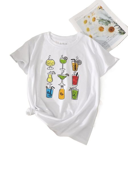 

cocktail print tee x1lq#, White