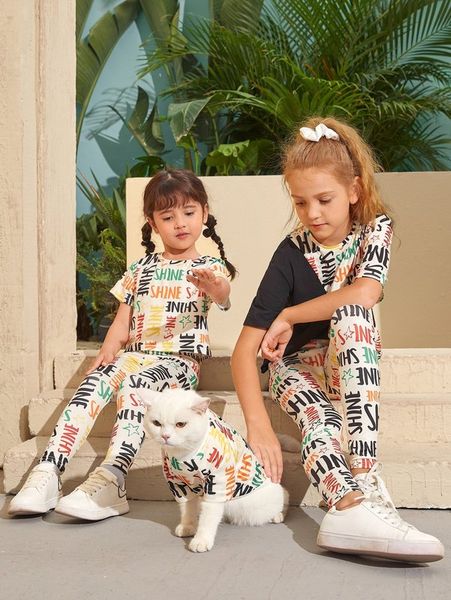 

toddler girls 1pc letter and star print she, Blue