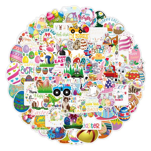 

waterproof 10/30/50/100pcs cute easter day egg rabbit graffiti stickers kids toy cartoon decals phone scrapbook diary car lapsticker car sti