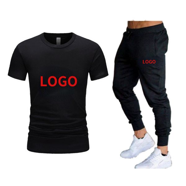 2022 männer Brief Gedruckt Trainingsanzüge 2 stücke Set Sommer Casual Sport Im Freien Kurzarm T-shirt Hosen Anzüge Jogger Kleidung