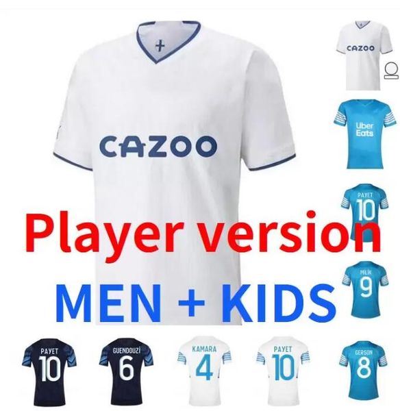

guendouzi 22 23 olympique de marseilles soccer jerseys 2022 2023 om milik maillot foot under luis henrique kamara payet football shirts men, Black;yellow
