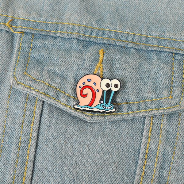 

gary the snail enamel pins custom funny animal brooches lapel badges cartoon character anime icons jewelry gift for kids friends, Gray
