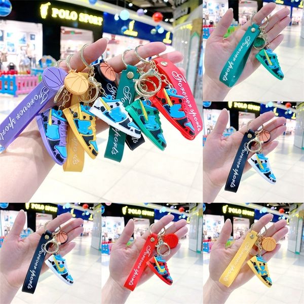 

creative soft rubber sneakers key ring dunks sb running shoes key chain cartoon car keychains chunky dunky handbag pendant fashion sneaker p, Red;brown