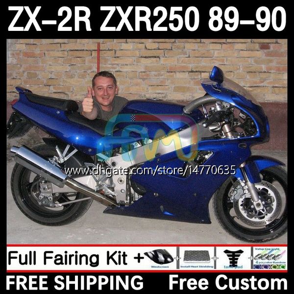 Корпус мотоцикла для Kawasaki Ninja ZX2R ZXR250 ZX 2R 2 R R250 ZXR 250 89-98 BODYWORD 8DH.94 ZX2 R ZX-2R ZXR-250 89 90 ZX-R250 1989 1990 Комплект Full Fulings Glossy Blue