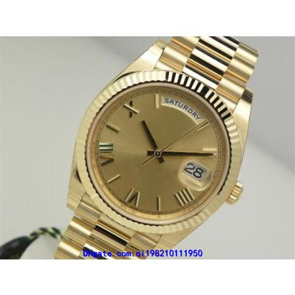 

10 style 03 mens watches 228238228239228235 mechanical automatic 40mm yellow gold 18k white gold president roman dial movement 281277d, Slivery;brown