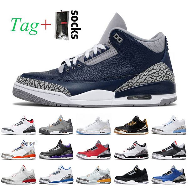 

2021 fashion georgetown mens basketball shoes jumpman 3s unc laser orange court purple cool grey katrina animal pack trainers sneakers jordo