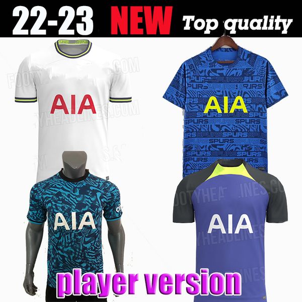 

player version 22 23 kane son bergwijn soccer jerseys kulusevski hojbjerg colorful away 2022 2023 lucas third 3rd romero football kit shirt, Black;yellow