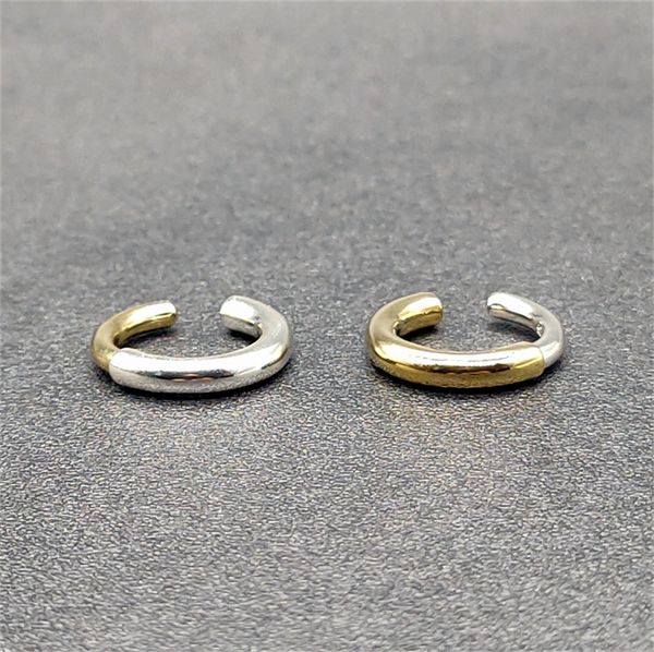 Projeto minimalista japonês Stud 925 Sterling Silver Brass Color Comparation Ear Clip Retro Circle Hipster Fashion Casual All-Match