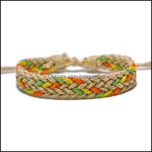 

charm bracelets jewelry handmade cotton and thread lucky rope bracelet bangles for women men couple drop delivery 2021 vmjnw, Golden;silver