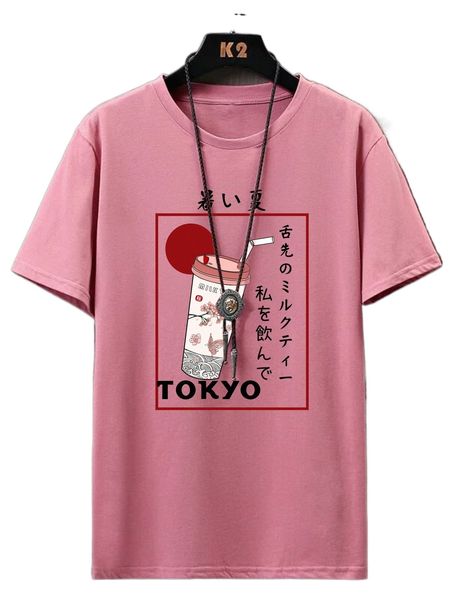 

men beverage & japanese letter graphic tee g5j0#, White;black