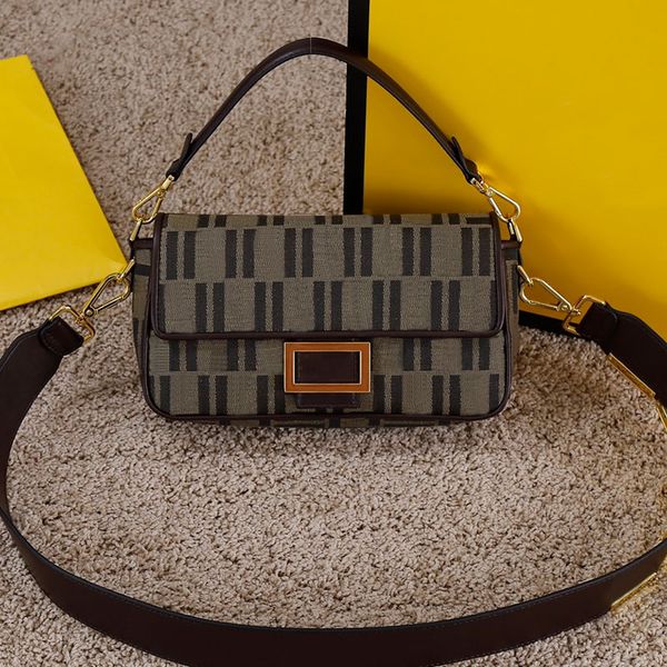 

baguette bag crossbody handbags ladies flap bags flip wallet classic double f fashion letter print real leather shoulder strap detachable ha