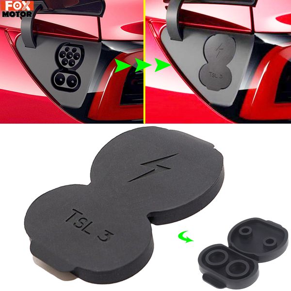 

car silicone charging charger port waterproof dustproof protective cover for tesla model 3 2017 - 2020 model y european version