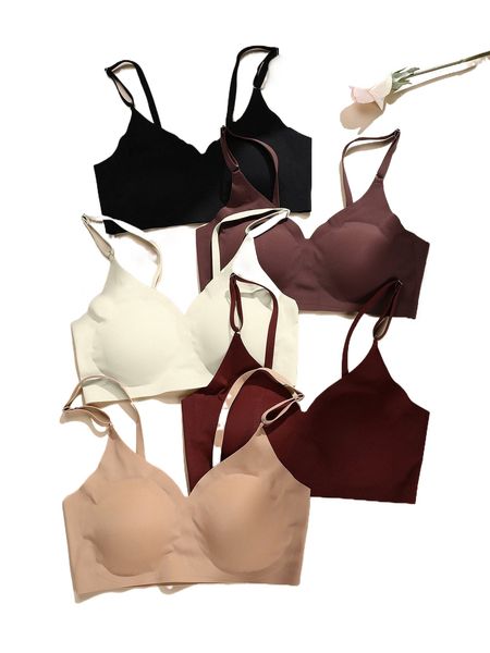 

5pack plain bralette z3bj#, Black;red