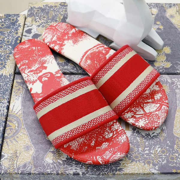 

2022 summer new type of slipper sandals for women wearing flat slippers for leisure korean embroidery beach home 17, Black