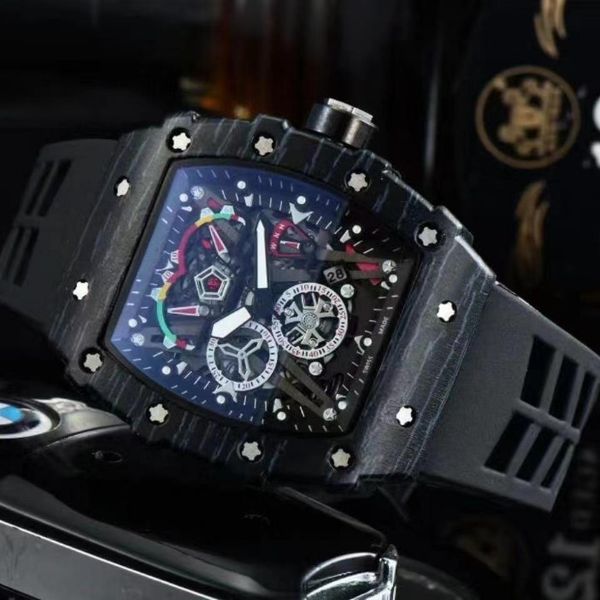 designer horloge automatisch quartz uurwerk Merkhorloges Rubberen band Zakelijk Sport Transparante horloges Geïmporteerde kristallen spiegelbatterijbatterij