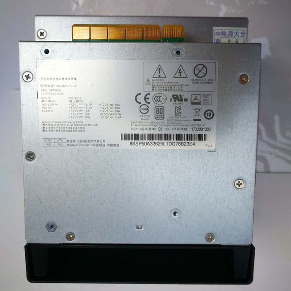 ORIGINAL PARA LENOVO P500 P510 650W SONDA DE PODERAÇÃO DA ESTAÇÃO DE TRABALHO PS-3651-1L-LF 54Y8908 Navio rápido