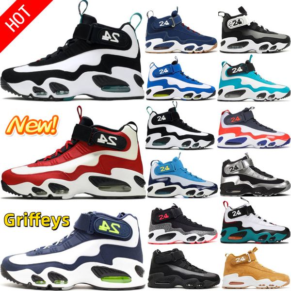

new penny hardaway griffeys 1 men basketball shoes cincinnati reds varsity black metallic purple venom sweetest swing aquamarine varsity roy