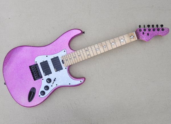 

sparkle pink electric guitar with maple fretboard emg pickups