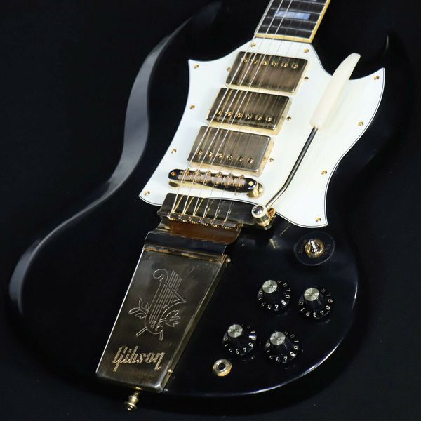 

custom shop / sg custom 3pu w/long maestro vos ebony electric guitar