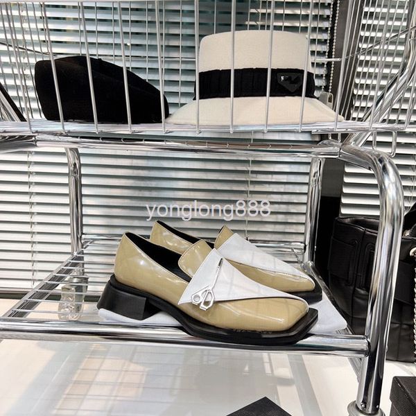 

dress shoes high end quality spring british style small leather shoes, square headed lefu one foot on lazy, Black
