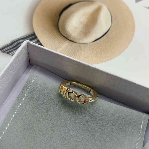 

2022 factory wholesale new dijia new diamond inlaid niche high version net red same ring female, Golden