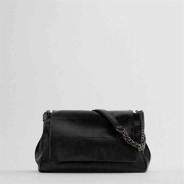 

new 2021 trend digner black chain shoulder bags for women rock style retro msenger bags female luxury za handbag and purse2343