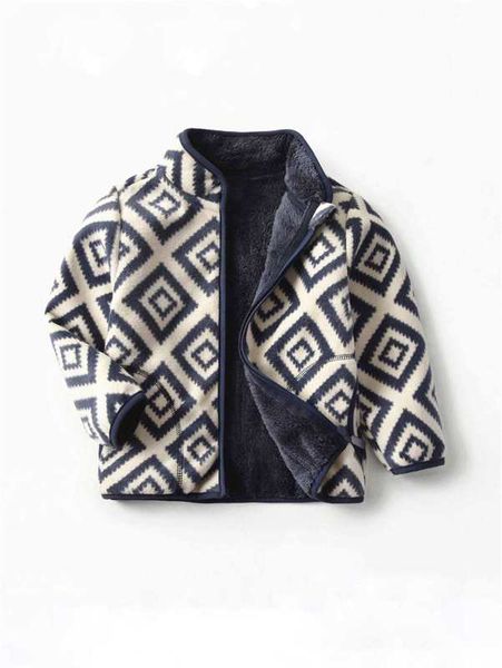 

toddler boys teddy lined geo print jacket she, Blue;gray