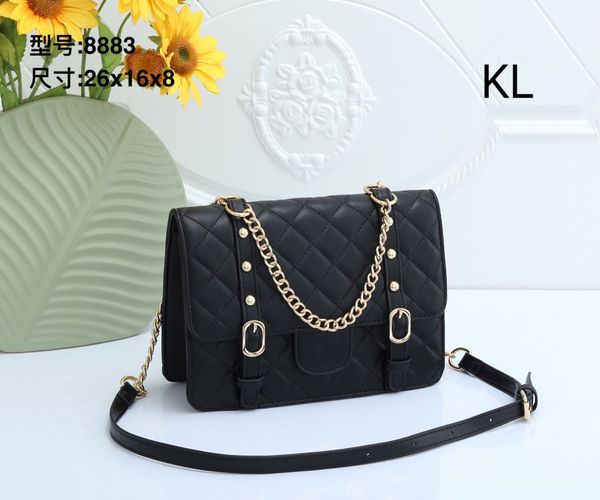 

women's designers luxury famous shoulder bag totes purse handbag message bags cluth brand classic crossbody pu lady #8883 gold chain 26
