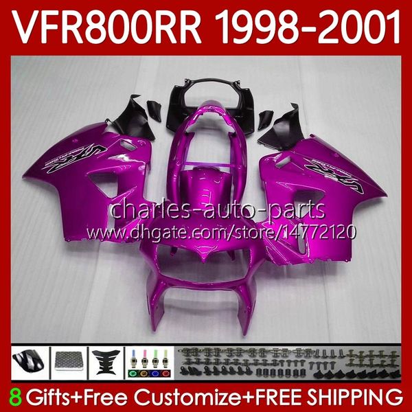 OEM Bodys para Honda VFR 800RR Pink 800 CC RR Interceptor 1998-2001 128No.143 VFR-800 VFR800 RR VFR800RR 98 99 00 01 800cc VFR800R 1998 1999 2000 Kit de Fairing