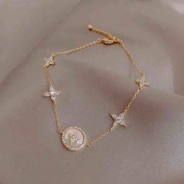 

fashion bracelets female brand classic alloy plum blossom cross shapeins designer luxury womens chain bracelet vks1 vks1, Black