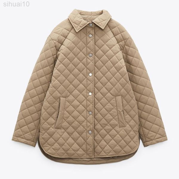 

women's shirt jacket khaki coat solid plaid long sleeve outerwear female pocket coat button ladies jacket woman outwear trf coat l22073, Black