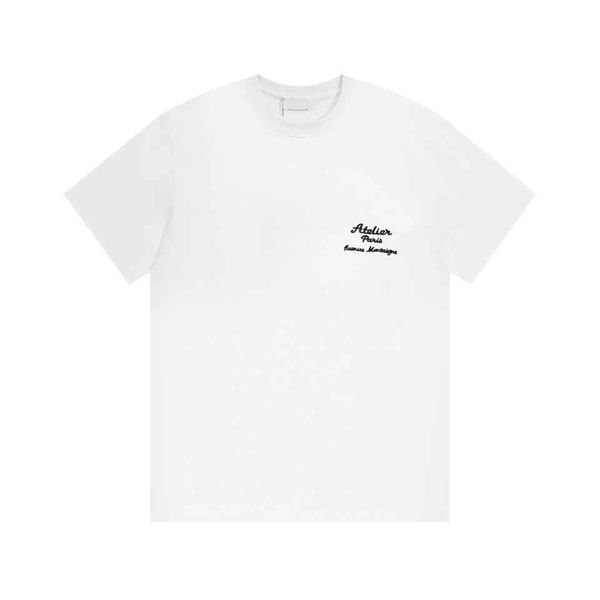 

men's t-shirts round neck embroidered and printed polar style summer wear with street pure cotton 2d, White;black