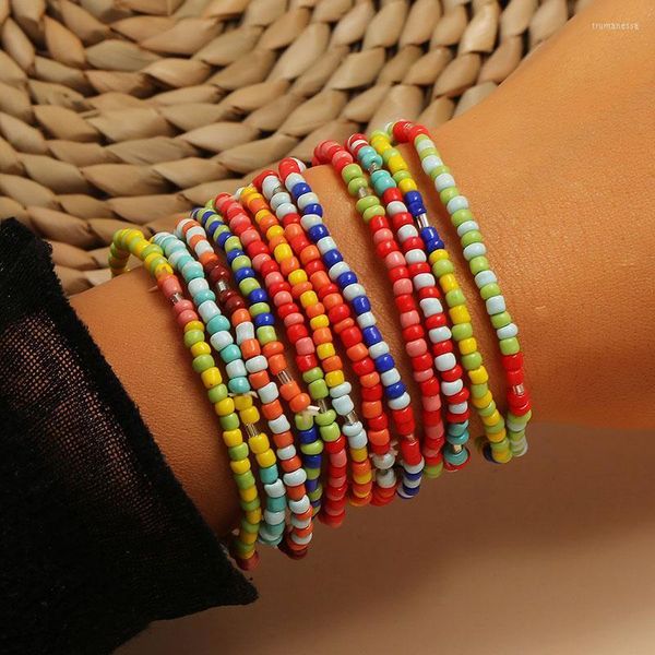 Perlenstränge 12 teile/satz Handgemachte Bunte Perlen Armbänder Für Frauen Ethnische Afrika Set Boho Braclets Zubehör Mädchen Trum22